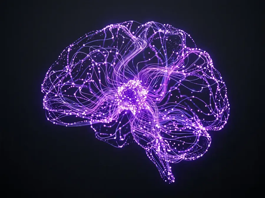 Constelação neural de partículas violeta
